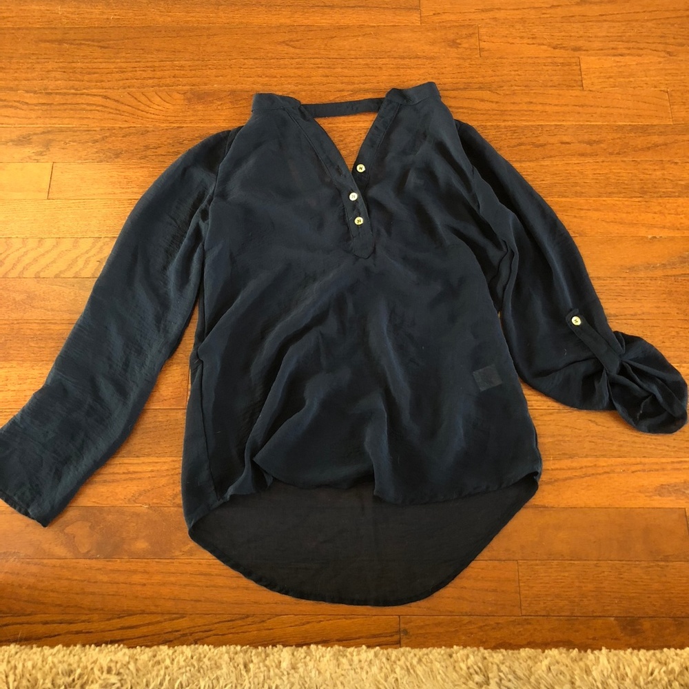 Sheer Navy Charlotte Russe Top